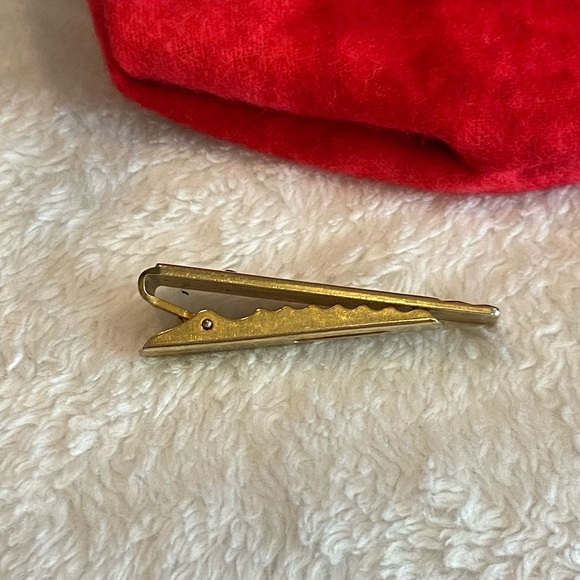 Vintage Gold Anson Tie Clip With Diamond Stud - Picture 5 of 8